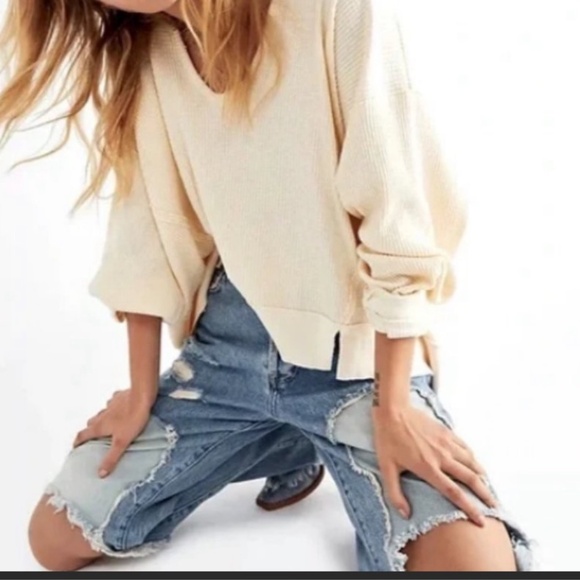 Free People Santa Clara Dolman Thermal Alabaster Size Small New with Tag - Picture 3 of 12